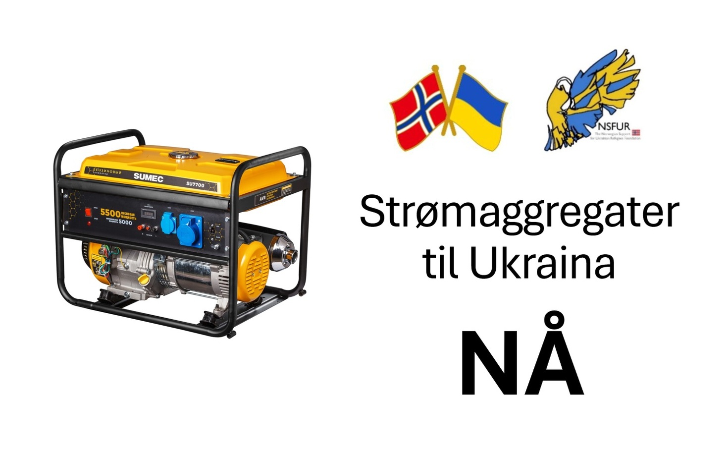 Strømaggregater til Ukraina - NÅ